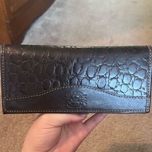 Brahmin Black Crocodile Embossed Wallet